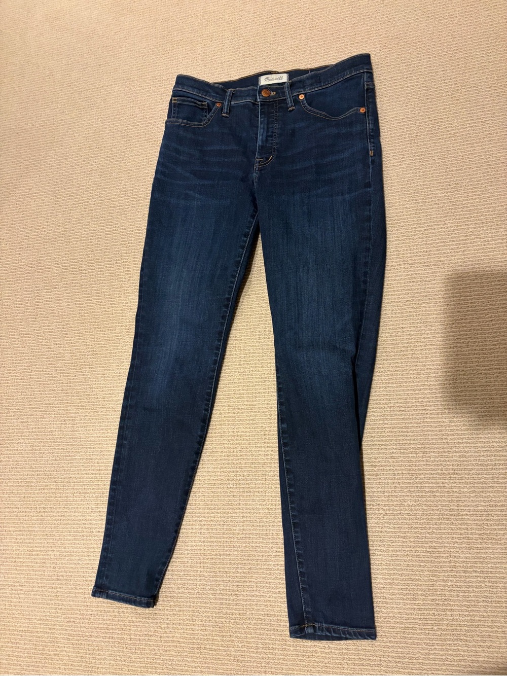Madewell 9" High-Rise Skinny Jeans in Dark Wash Denim - Size 29
